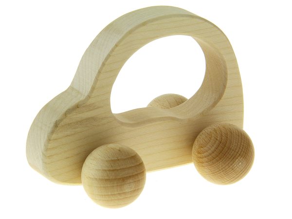 Naturbelassene Holzautos mit rundem Griff hochwertige Handarbeit und nachhaltiges Holzspielzeug